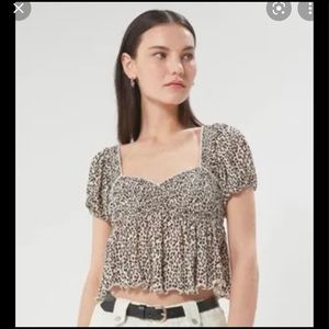Urban Outfitters babydoll cheetah top